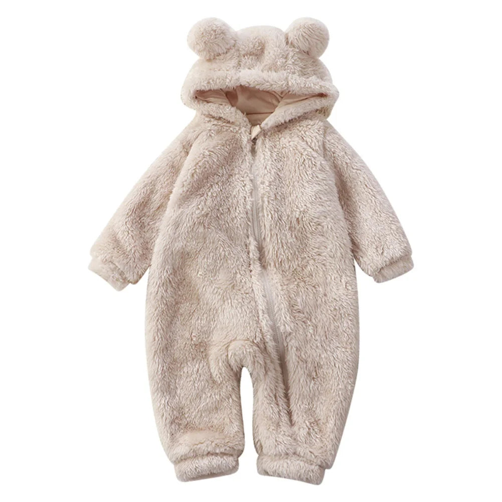 Vêtements d'hiver pour bébé de 0 à 24 mois, barboteuse en coton, ours de dessin animé mignon, Costume d'animal pour bébé garçon et fille, combinaison à fermeture éclair