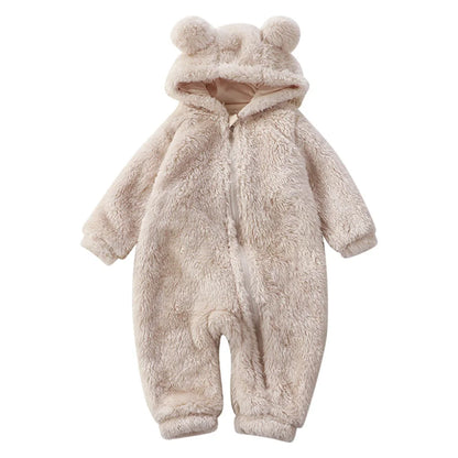 Vêtements d'hiver pour bébé de 0 à 24 mois, barboteuse en coton, ours de dessin animé mignon, Costume d'animal pour bébé garçon et fille, combinaison à fermeture éclair