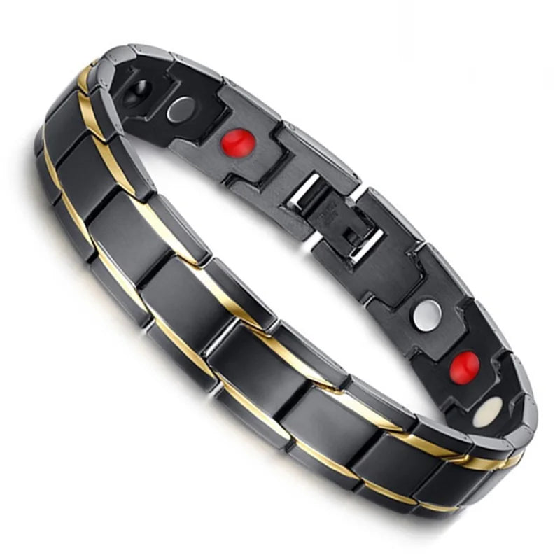 Offre spéciale de luxe mode santé énergie Bracelet hommes en acier inoxydable Bio magnétique Anti-fatigue Anti-rayonnement Bracelets bijoux