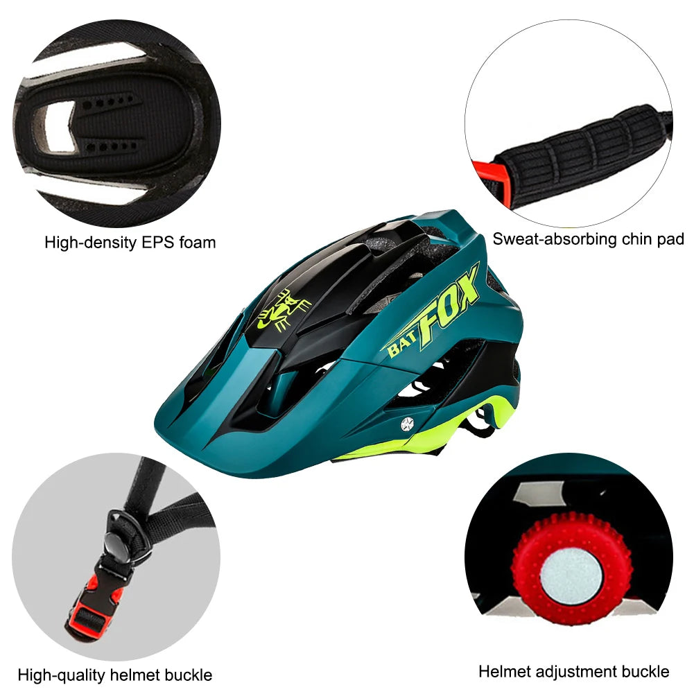 BATFOX-Casque de vélo pour homme, casque de vélo, casque de vélo de montagne, casque de vélo VTT, casquettes de vélo