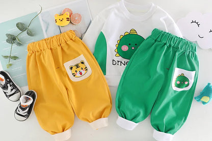 Nouveau printemps automne bébé vêtements enfants garçons filles dessin animé T-Shirt pantalon 2 pièces/ensembles enfant en bas âge Costume décontracté infantile enfants survêtements
