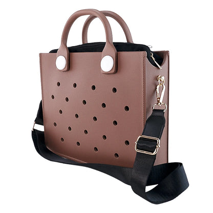 EVA grand sac à bandoulière en cuir sac à main fourre-tout sac de rangement pour femmes décontracté sac de plage étanche trou ajustement charme sac de rangement de mode