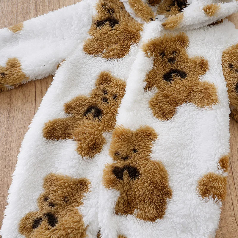 Vêtements pour bébé, ours en peluche mignon de dessin animé, confortable et doux, combinaison pour garçons et filles de 0 à 18 ans, automne et hiver, manches longues