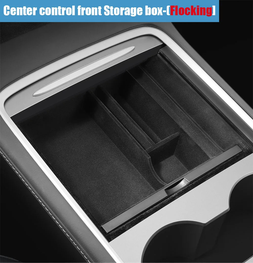 Accoudoir central caché, boîte de rangement, support de verre, organisateur de Console, accessoires pour Tesla modèle 3 Highland 2025 modèle Y 2021 – 2025