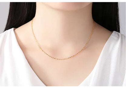 Chaîne de collier couleur or 14k pour femmes, boîte, os de serpent/étoilé/chaîne croisée, collier de 18 pouces, bijoux fins, cadeaux