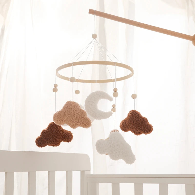 Berceau de bébé lit Mobile cloche hochet jouets en bois Crochet étoiles pendentif lit cloche jouets nouveau-né confort berceau support suspendus jouets cadeaux