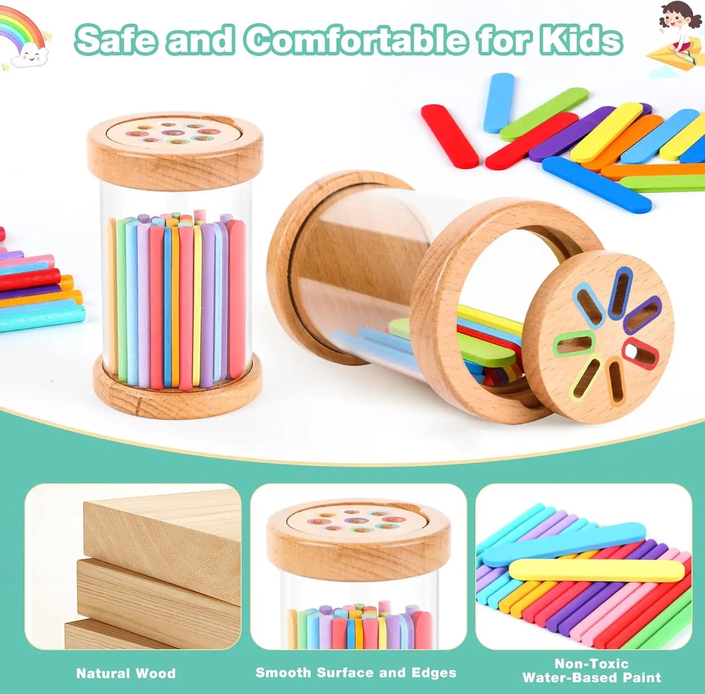 Jouets Montessori en bois, jouets de tri des couleurs, motricité Fine, jeux de correspondance sensorielle, jouets éducatifs pour enfants de 1 à 3 ans, cadeau de 3 ans et plus