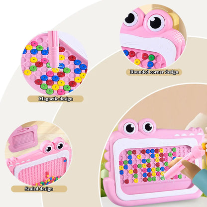 Planche à gribouiller en perles magnétiques pour enfants de 3 à 8 ans, avec stylo Puzzle, jouets de dessin, jeu de Montessori, cadeau éducatif, nouvelle collection