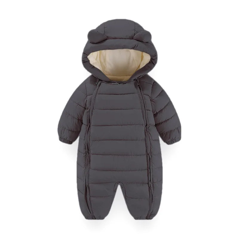 OLEKID 2025 automne hiver bébé barboteuses à capuche Plus velours chaud bébé fille combinaison enfant en bas âge garçons salopette infantile nouveau-né vêtements de nuit