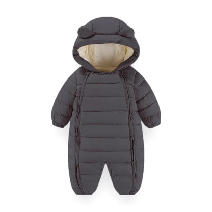 OLEKID 2025 automne hiver bébé barboteuses à capuche Plus velours chaud bébé fille combinaison enfant en bas âge garçons salopette infantile nouveau-né vêtements de nuit