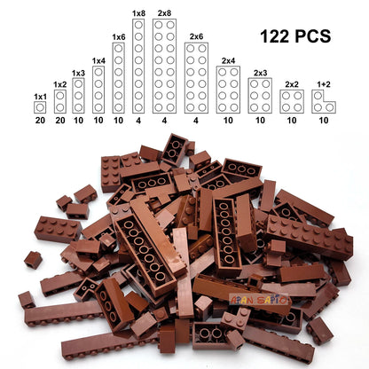 122 pièces figurines épaisses briques 12 tailles bricolage blocs de construction éducatif taille créative Compatible avec 3001 jouets en plastique pour les enfants