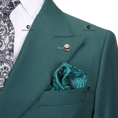 Cenne Des Graoom – Costume élégant pour hommes, ensemble 2 pièces, vert, Double boutonnage, coupe cintrée, haute qualité, Costume de fête de mariage, nouvelle collection 2023