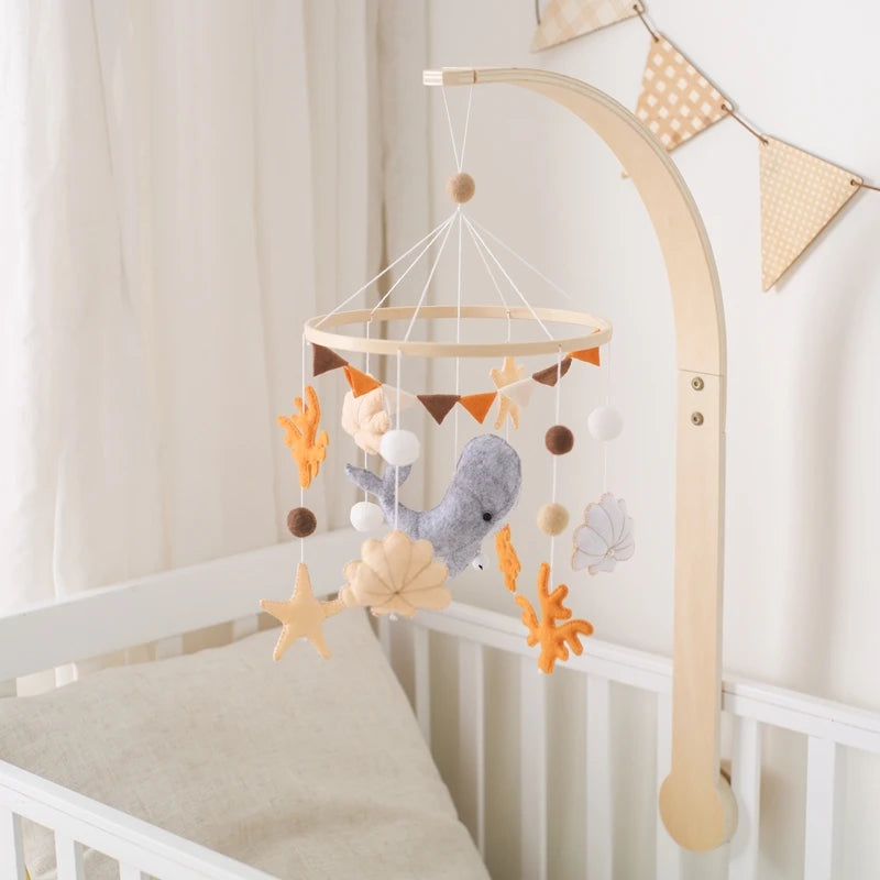 Berceau de bébé lit Mobile cloche hochet jouets en bois Crochet étoiles pendentif lit cloche jouets nouveau-né confort berceau support suspendus jouets cadeaux