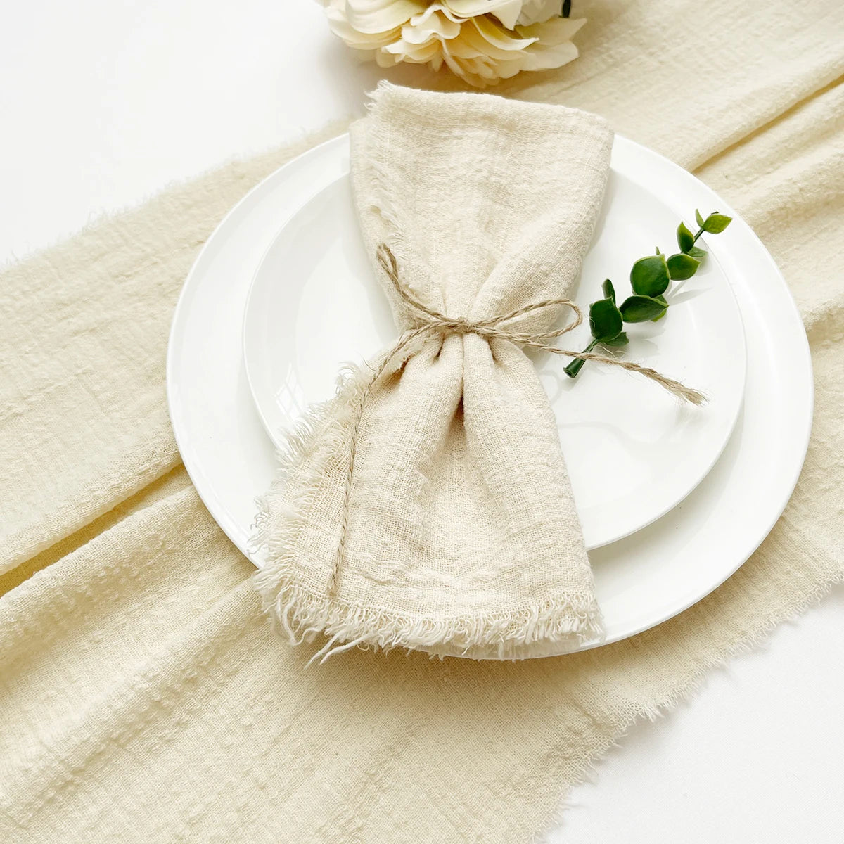 10 pièces 32x32 cm vente en gros gaze de terre cuite serviette en coton serviette de thé réutilisable fête de mariage décor de Table de noël rétro bavures serviette