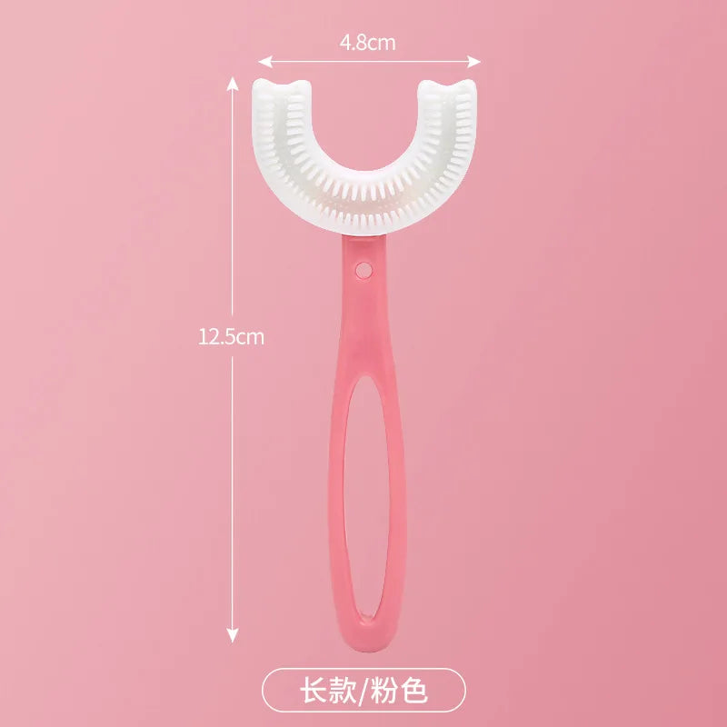 Brosse à dents en Silicone pour bébé, 360 degrés, en forme de U, anneaux de dentition, brosse pour bébé, soins buccaux, nettoyage