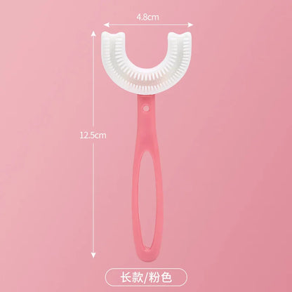 Brosse à dents en Silicone pour bébé, 360 degrés, en forme de U, anneaux de dentition, brosse pour bébé, soins buccaux, nettoyage