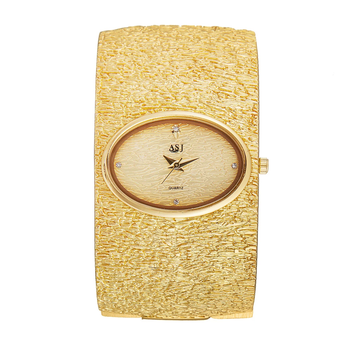 ASJ montre-Bracelet femme reloj mujer or luxe motif écorce montre Simple pour femmes relojes para damas