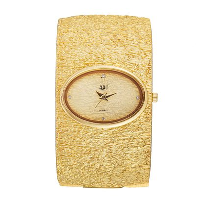 ASJ montre-Bracelet femme reloj mujer or luxe motif écorce montre Simple pour femmes relojes para damas