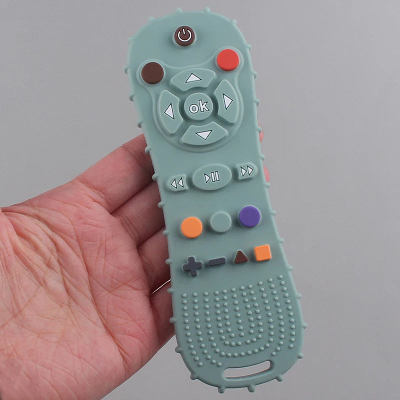 Anneau de dentition en Silicone avec télécommande pour bébé, 1 pièce, gants Anti-alimentation, sucette, Bracelet, bâton de dentition, jouets à mordre