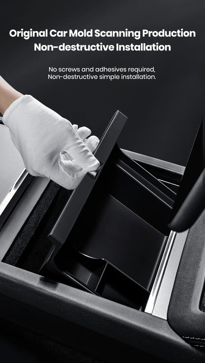 Accoudoir central caché, boîte de rangement, support de verre, organisateur de Console, accessoires pour Tesla modèle 3 Highland 2025 modèle Y 2021 – 2025
