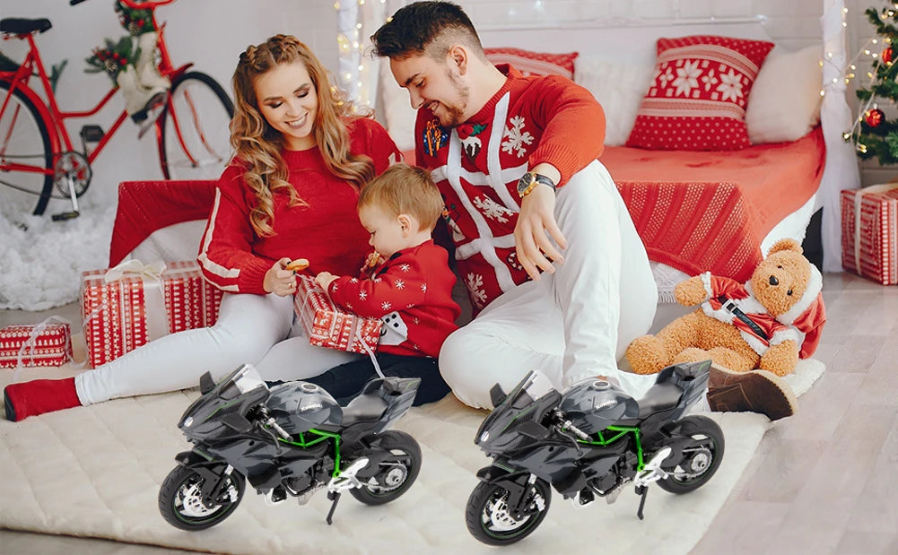 Collection de véhicules tout-terrain en plastique pour enfants, jouet modèle de bureau, moto moulée sous pression, simulation portable, décoration de voiture, maison, 1:18