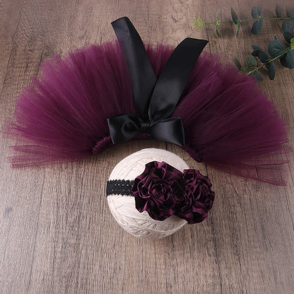 Ylsteed – tenues de photographie pour nouveau-né fille, jupe Tutu faite à la main avec bandeau fleuri, vêtements de princesse, accessoires Photo pour bébé fille