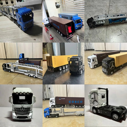1:50 grand camion en alliage moulé sous pression modèle de voiture jouets conteneur retirer son et lumière véhicules de Transport modèle jouets pour garçons cadeaux