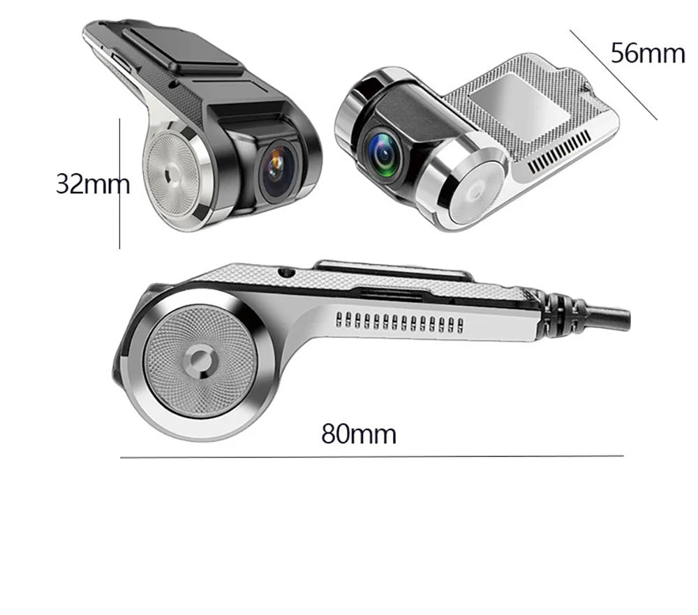 Caméra de tableau de bord DVR de voiture, Full HD 1080P, caméra de tableau de bord pour lecteur DVD Android, ADAS Sat, unité de navigation WS, audio automatique, alarme vocale, vidéo statique