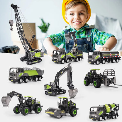 1/50 modèle voiture Bulldozer camion pelle grue chariot élévateur Construction ingénierie véhicule jouets pour garçons enfants jouets éducatifs