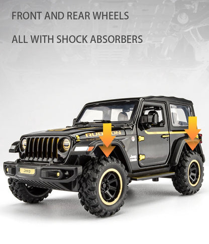 Tout-terrain 7 portes pour modèle de voiture jouet Wrangler moulé sous pression, véhicule en alliage métallique à l'échelle 1/32 pour enfants garçons filles adultes, portes ouvertes, légères