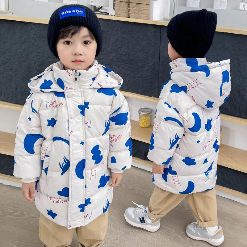 Nouvelles filles garçons doudoune manteaux d'hiver enfants vêtements à capuche coupe-vent manteau pour enfants 2-7 ans coton vêtements d'extérieur chauds
