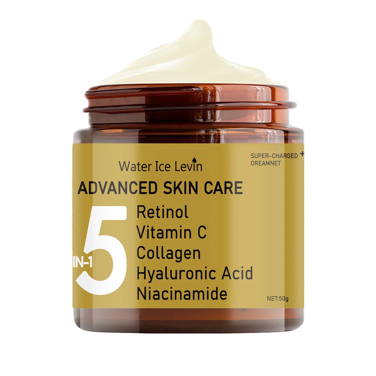 La crème pour le visage contient l'acide hyaluronique, le collagène, le rétinol et la niacinamide hydrate et la nutrition, douce, d'élasticité et énergique pour la peau