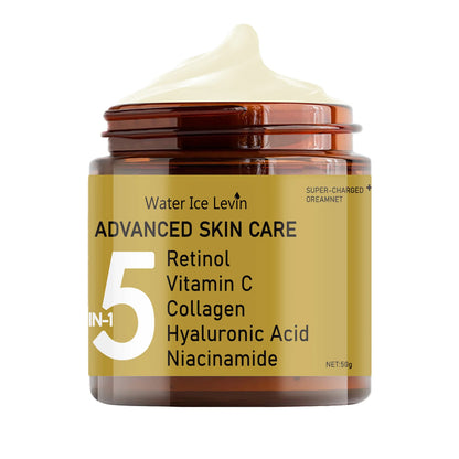 La crème pour le visage contient l'acide hyaluronique, le collagène, le rétinol et la niacinamide hydrate et la nutrition, douce, d'élasticité et énergique pour la peau