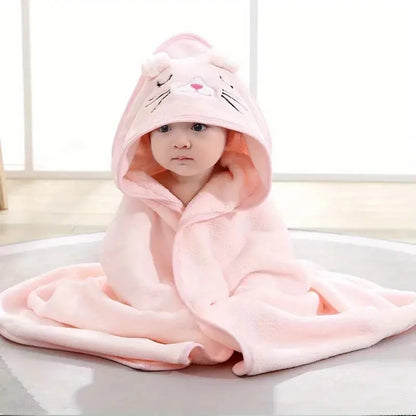 Peignoir pour bébé en forme d'animal, absorbant rapidement, doux, à capuche, chaud, en velours de corail, Robe de nuit, bain câlin pour de nombreuses scènes
