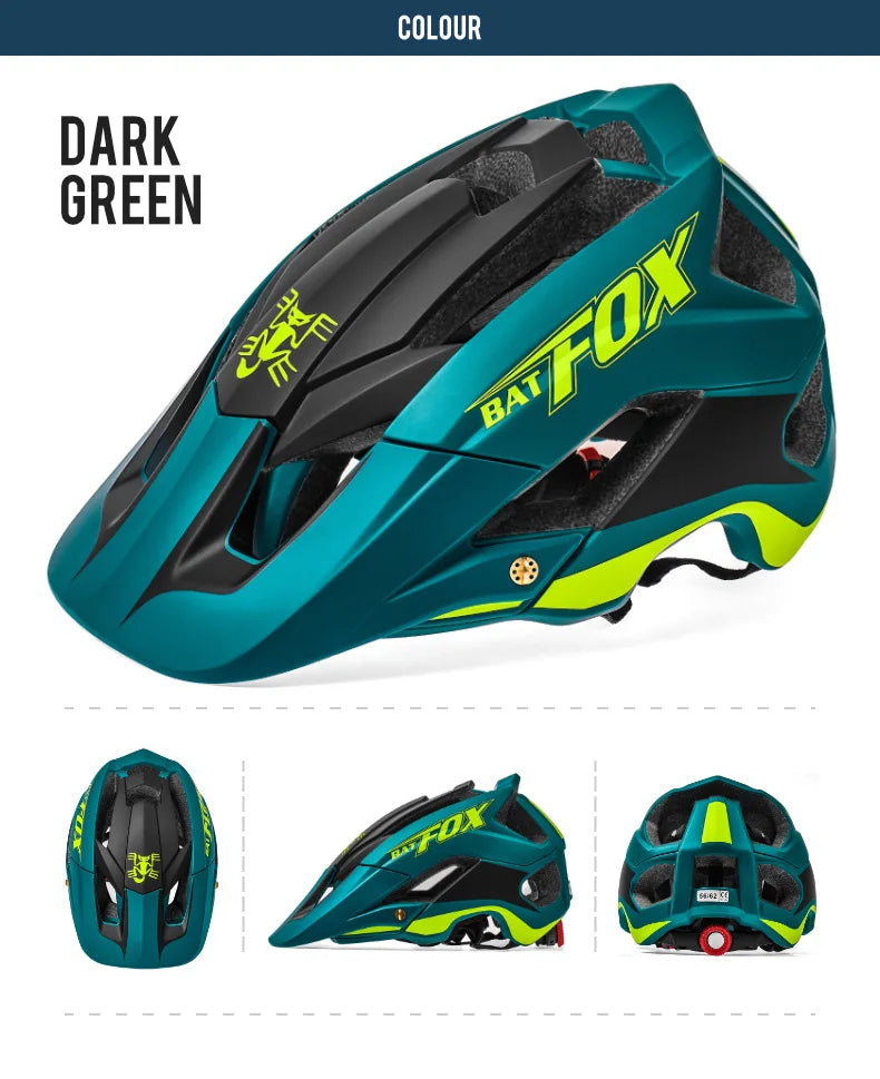 BATFOX-Casque de vélo pour homme, casque de vélo, casque de vélo de montagne, casque de vélo VTT, casquettes de vélo