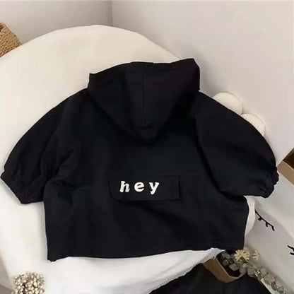Veste à Capuche avec Fermeture Éclair pour Enfant Garçon et Fille, Vêtement à la Mode avec Dessin Animé, Chemise avec Lettres, Nouvelle Collection Printemps Automne 2024
