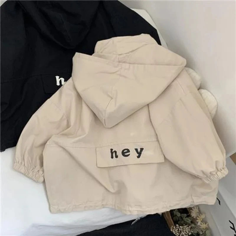 Veste à Capuche avec Fermeture Éclair pour Enfant Garçon et Fille, Vêtement à la Mode avec Dessin Animé, Chemise avec Lettres, Nouvelle Collection Printemps Automne 2024