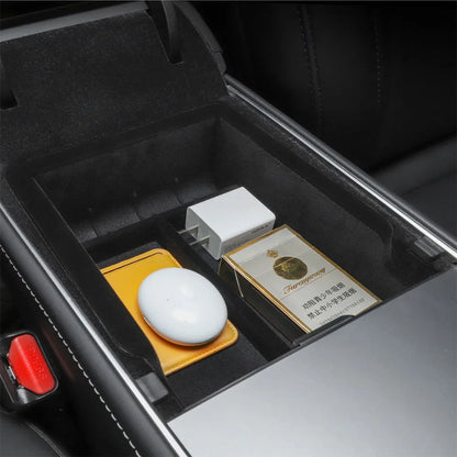 Accoudoir central caché, boîte de rangement, support de verre, organisateur de Console, accessoires pour Tesla modèle 3 Highland 2025 modèle Y 2021 – 2025