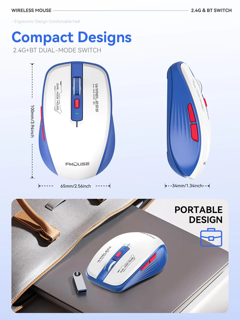 Xiaomi M303L souris sans fil Bluetooth 2.4G double Mode 1600 DPI tablette silencieuse ordinateur Portable bureau souris Portable pour Android ios
