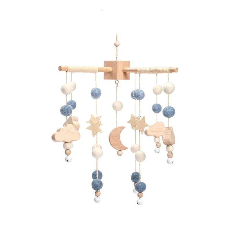 Berceau de bébé lit Mobile cloche hochet jouets en bois Crochet étoiles pendentif lit cloche jouets nouveau-né confort berceau support suspendus jouets cadeaux