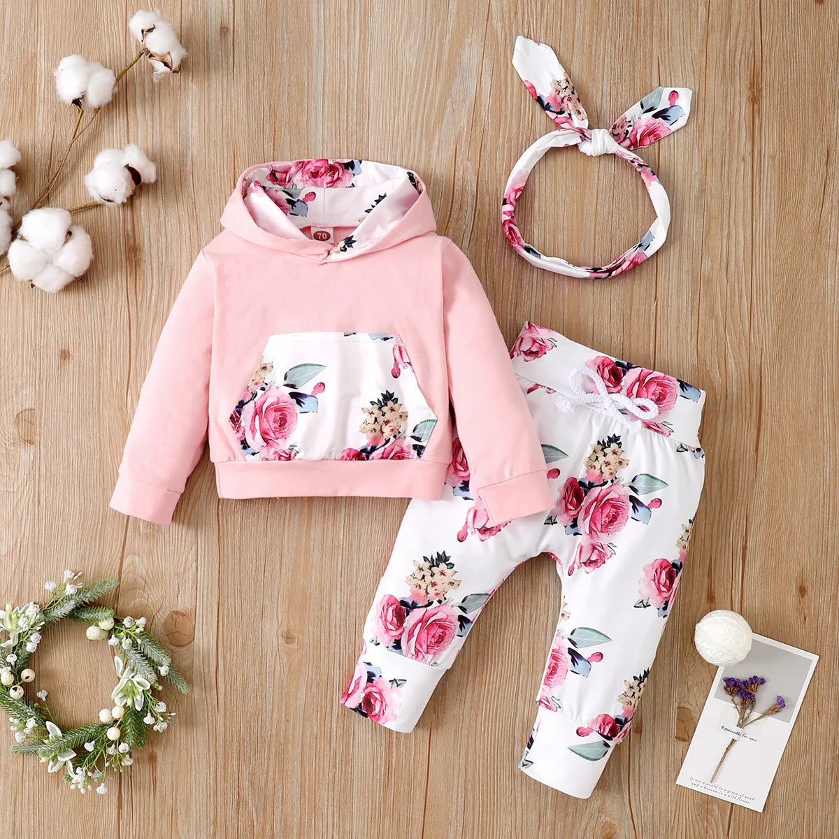 Ensemble de Vêtements à Capuche pour Bébé Fille de 0 à 18 Mois, Haut à Manches sulf, Pantalon, Bandeau de Sauna à Nministériels d Papillon, à la Mode, Automne, 3 Pièces