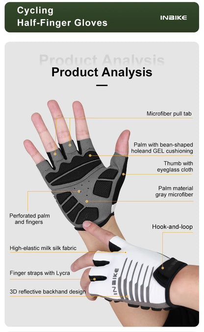 INBIKE antichoc GEL Pad gants de cyclisme demi doigt gants de Sport hommes femmes été vélo gymnase Fitness gants vtt gants IF239
