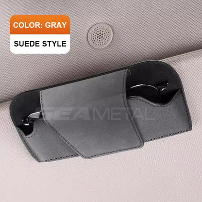 SEAMETAL – porte-lunettes pare-soleil en cuir de vache, boîte de protection pour lunettes de soleil résistantes à l'usure, mallette de rangement pour lunettes automobiles