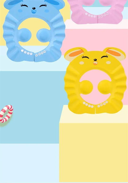 Chapeau de douche pour enfants, Protection des oreilles, bonnet souple pour bébé, lavable pour cheveux réglable, shampoing pour enfants, couvre-tête de Protection pour le bain