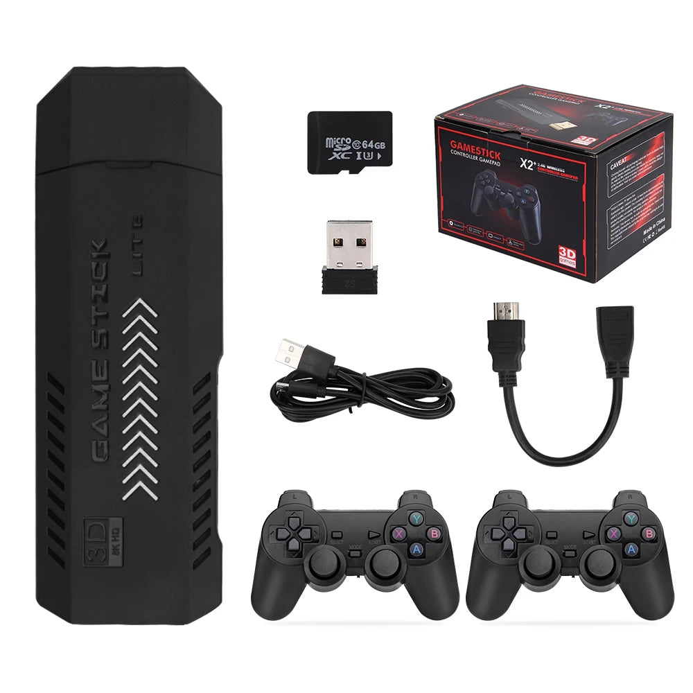 Console de jeu vidéo GD10 Plus, 256 Go, 58,000 jeux, 4K, HD, 2.4G, double manette sans fil, clé de jeu pour N64, PSP, PS1, GBA