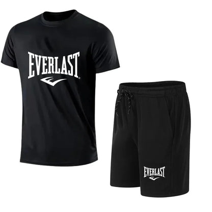 EVERLAST hommes T-shirt + Short 2 pièces ensemble loisirs souffle à manches courtes Sport Jogging gymnase marque impression vêtements