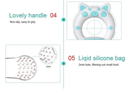 3 en 1 sac nouveau-né bébé aliments frais mangeoire Silicone anneau de dentition jouet mangeoire à fruits sucette formation manger fruits meulage bâton mignon