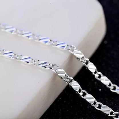 Collier en or 18 carats à la mode, 2MM, 16/18/20/22/24/26/28/30 pouces, chaîne latérale pour femmes et hommes, bijoux en argent 925