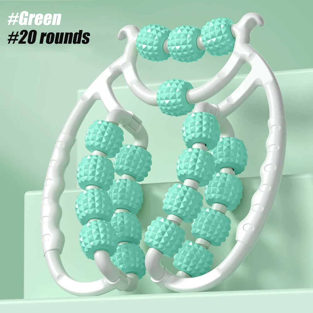Masseur de jambes multifonctionnel à 12 roues, rouleau de Massage à couverture complète pour bras, taille, Relaxation musculaire des jambes, Machine de Massage manuelle