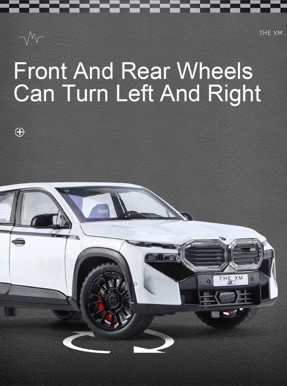 1/24 les modèles de voitures en alliage XM jouet moulé sous pression véhicules tout-terrain avec son léger fonction de traction SUV voiture jouets pour enfants garçons cadeaux